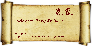 Moderer Benjámin névjegykártya